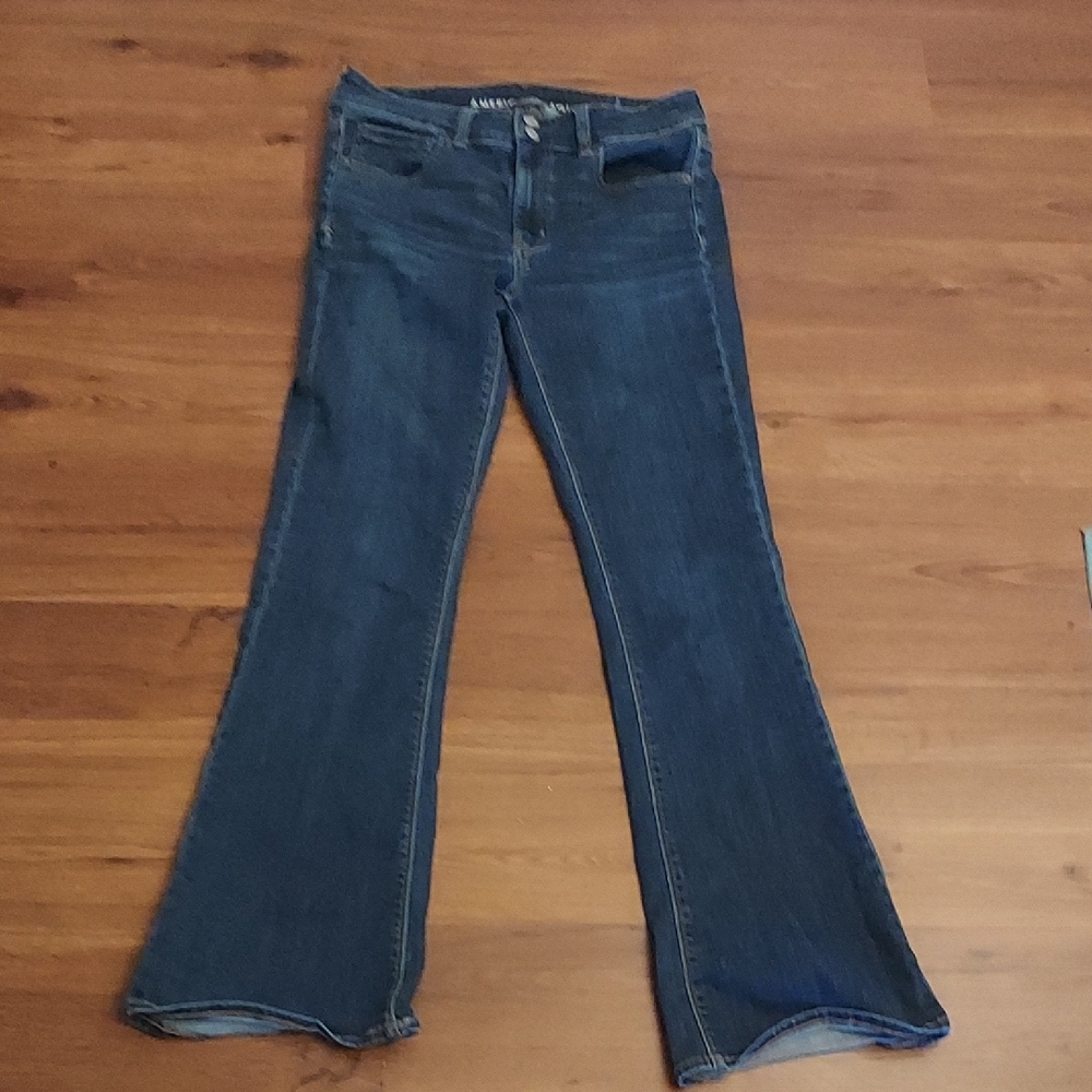 American Eagle Outfitters Dark Blue Wide Leg Jeans